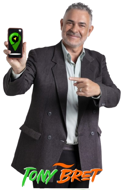 Tony Bretas apresentando o app